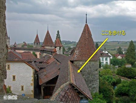 昔の町をめぐっていた要塞